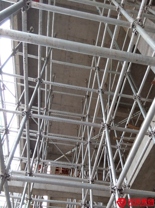 浙江諸暨涂料廠房工地使用盤扣式腳手架細(xì)節(jié)圖