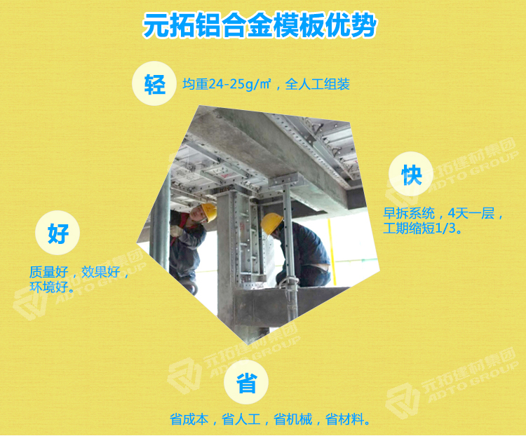 元拓鋁合金模板優(yōu)勢